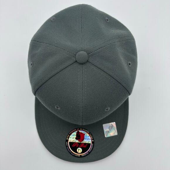 Pit Bull Flat Fitted Baseball Hat 7.5 Solid Teal Vintage Cap New with Stickers - Picture 5 of 9